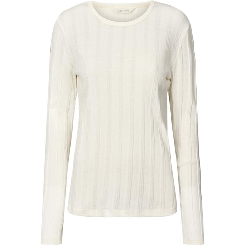 GAI+LISVA THYRA L/S BOMULL TOP OFF WHITE