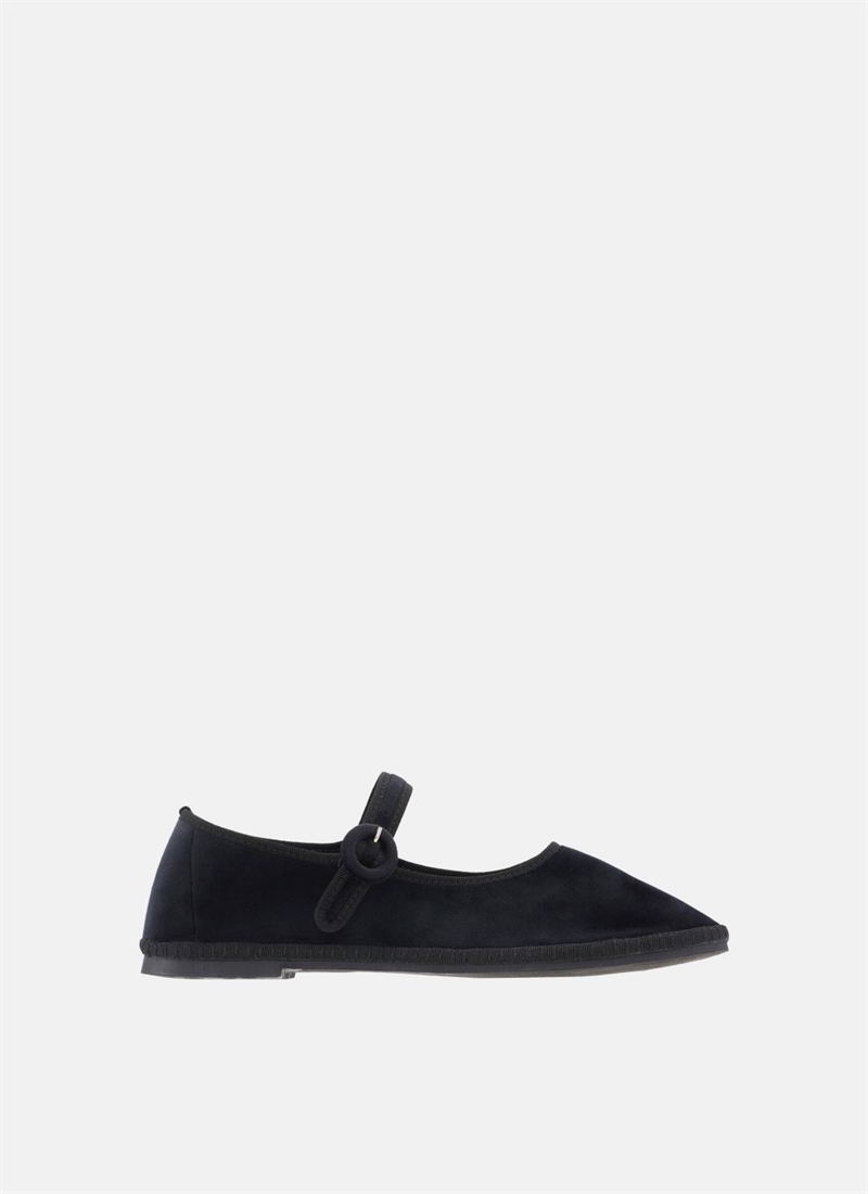 YORI JOMO MARY JANE FLATS VELLUTO NERO