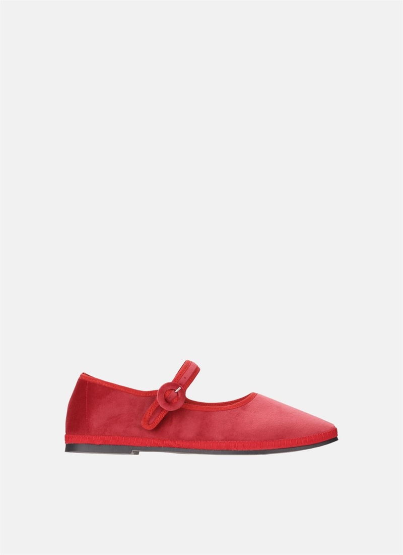 YORI JOMO MARY JANE FLATS VELLTO ROSSO