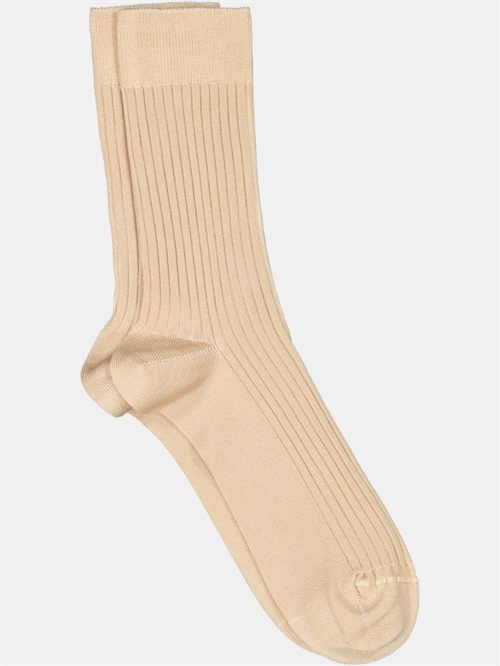 MRS HOSIERY SILKY RIBBED CLASSIC SOCK BEIGE