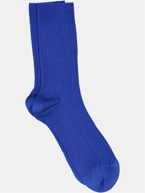 MRS HOSIERY SILKY RIBBED CLASSIC SOCK ROYAL BLUE